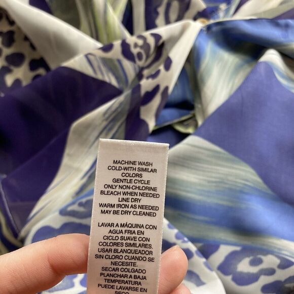 Chico's Women's‎ Swirls Apryl Shirt Size 1 Medium Flowy Oversized Art To Wear - Picture 8 of 12